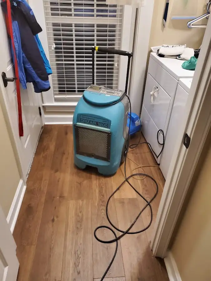 Commercial dehumidifier deployed for Flood Damage Cleanup in Old Town